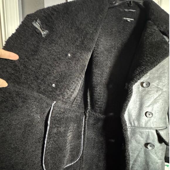 INC INTERNATIONAL CONCEPTS Faux Leather Long Coat NWT Sherpa Lined Size XS - Picture 7 of 8